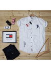 White Outluk Casual Wear Plain Full Sleeve Cotton Shirt 004